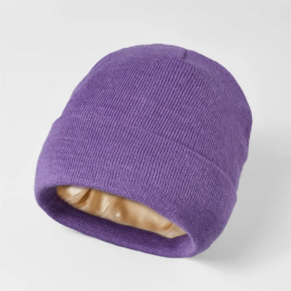 Cuffed Satin Lined Knit Beanie - Wear It Now - The Legendary Apparels Brand
