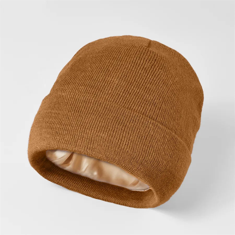 Cuffed Satin Lined Knit Beanie - The Legendary Apparels Brand