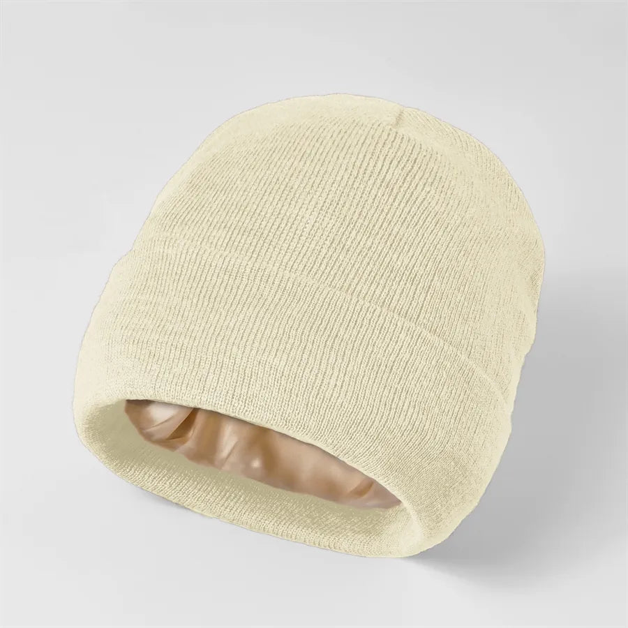 Cuffed Satin Lined Knit Beanie - The Legendary Apparels Brand