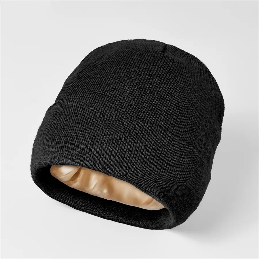 Cuffed Satin Lined Knit Beanie - The Legendary Apparels Brand