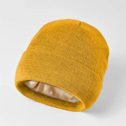 Cuffed Satin Lined Knit Beanie - The Legendary Apparels Brand