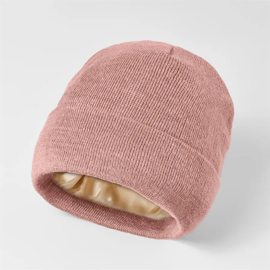 Cuffed Satin Lined Knit Beanie - The Legendary Apparels Brand